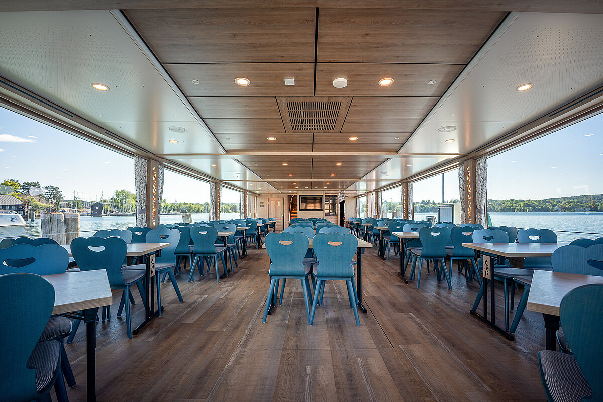 Main deck saloon of the electric ship BERG