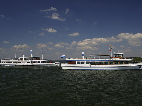 Raddampfer Herrsching und Motorschiff Augsburg