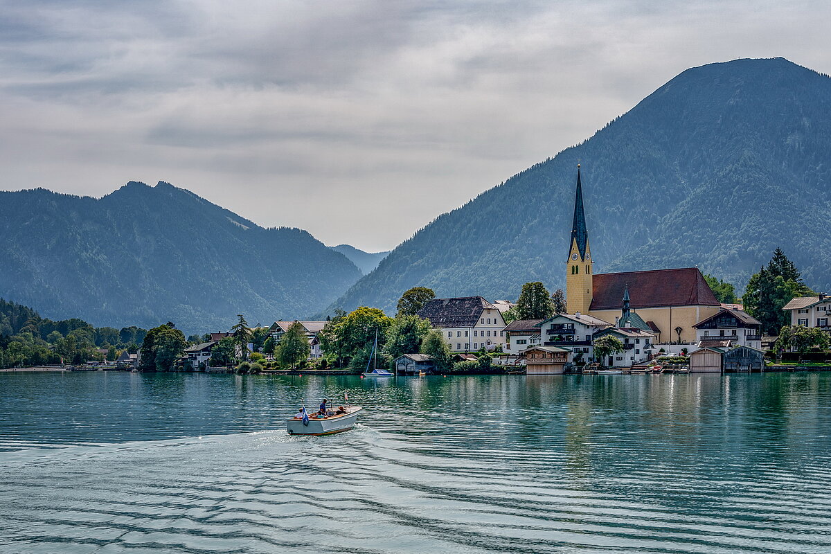 Blick auf Rottach-Egern am Tegernsee