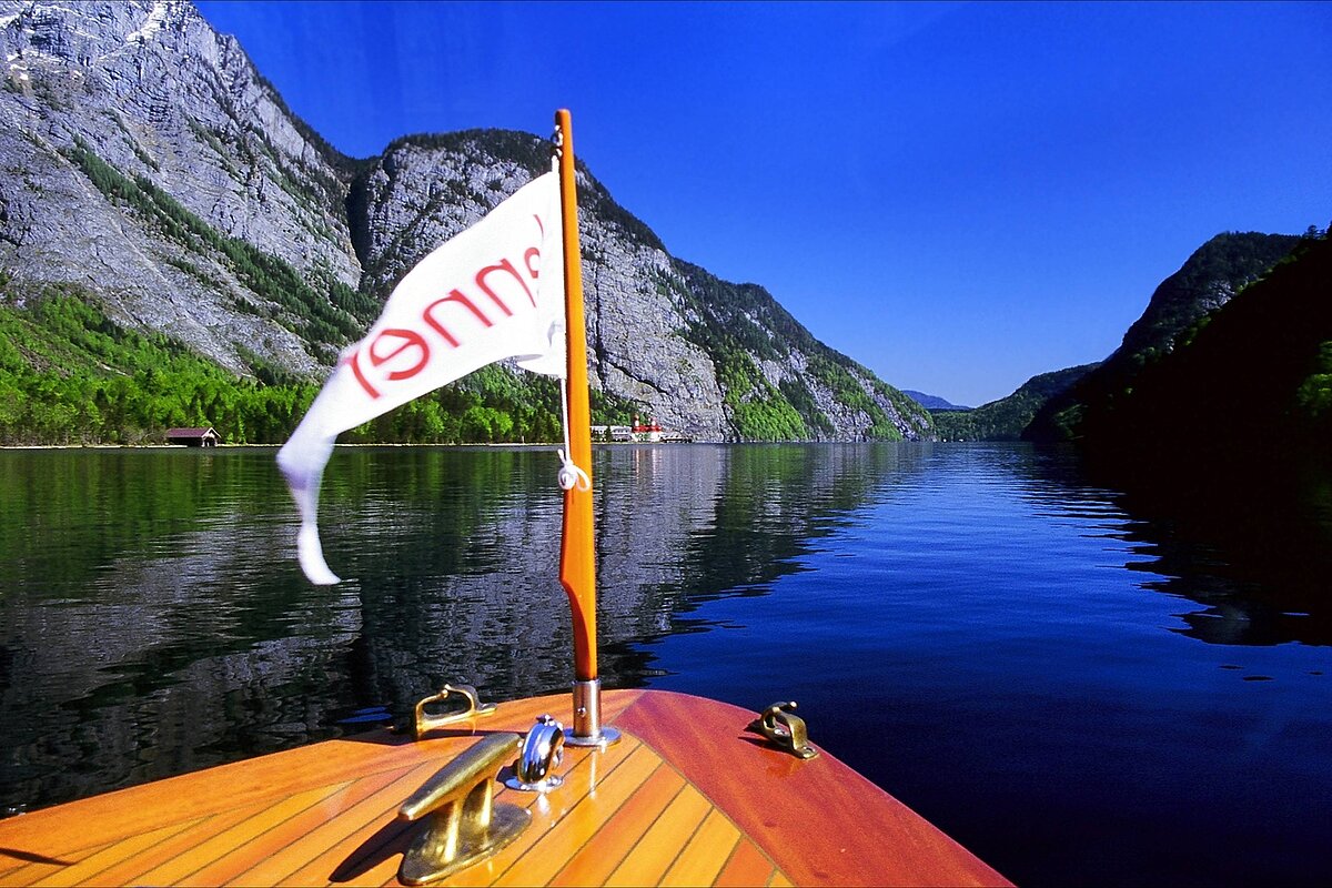 Blick auf den Königssee vom Elektromotorboot Jenner
